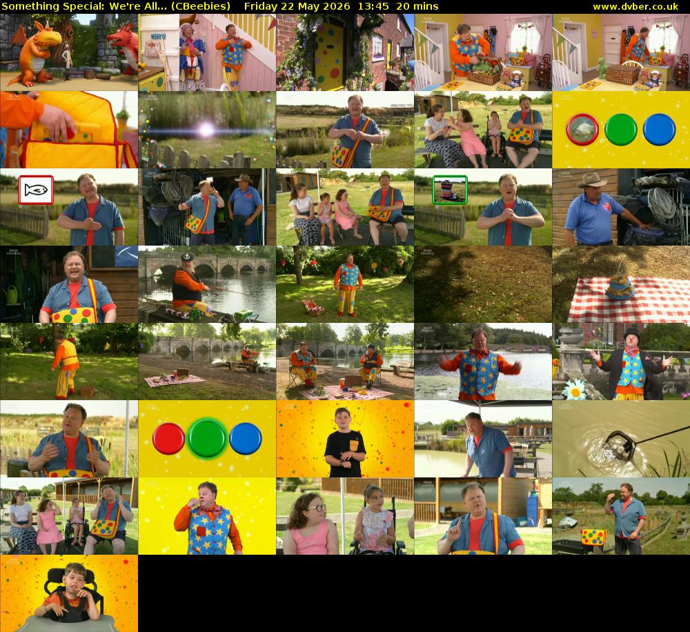Something Special: We're All... (CBeebies) Friday 22 May 2026 13:45 - 14:05