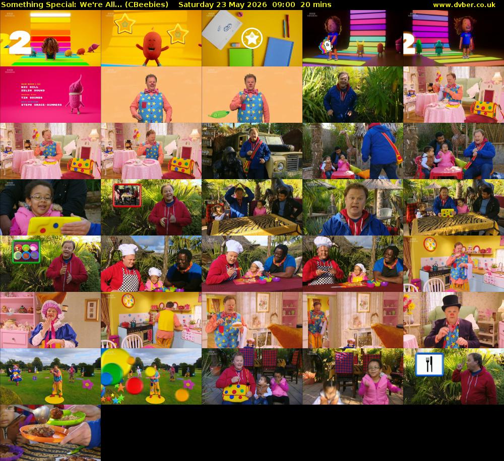 Something Special: We're All... (CBeebies) Saturday 23 May 2026 09:00 - 09:20