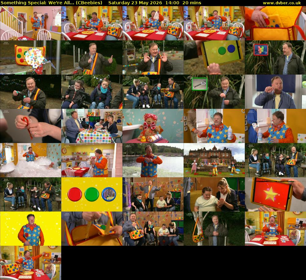 Something Special: We're All... (CBeebies) Saturday 23 May 2026 14:00 - 14:20