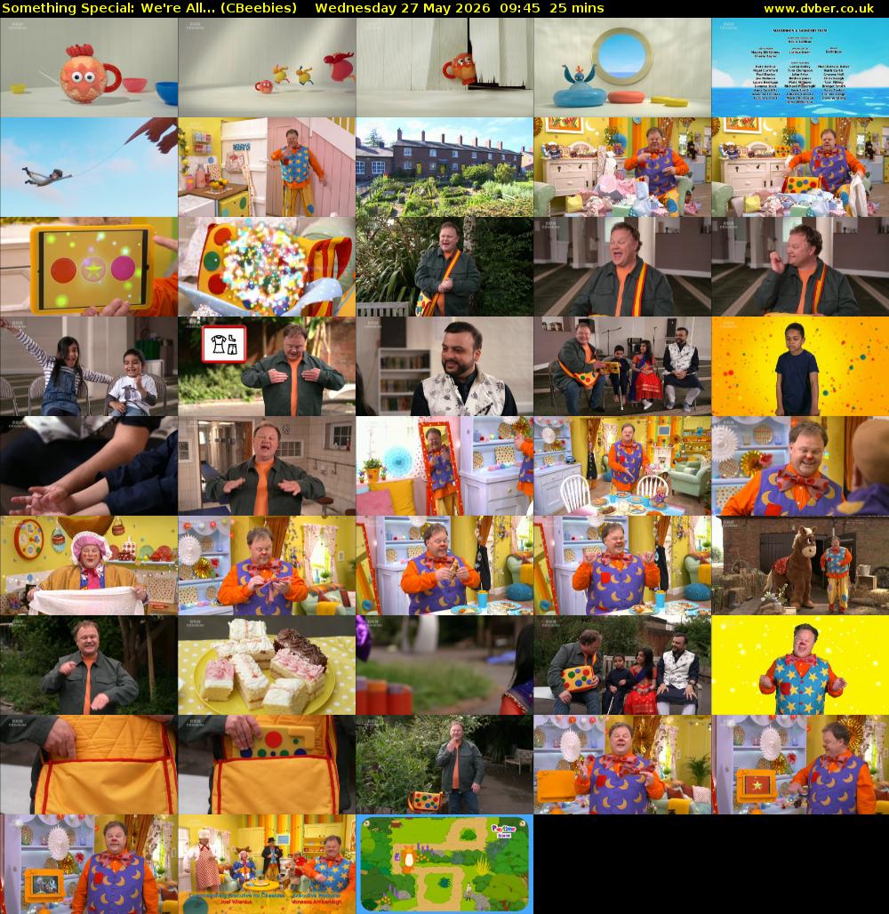 Something Special: We're All... (CBeebies) Wednesday 27 May 2026 09:45 - 10:10