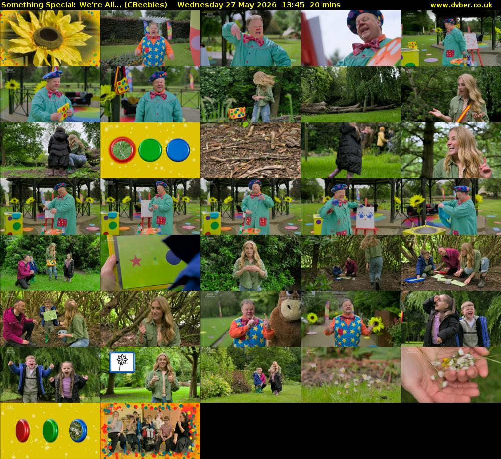 Something Special: We're All... (CBeebies) Wednesday 27 May 2026 13:45 - 14:05