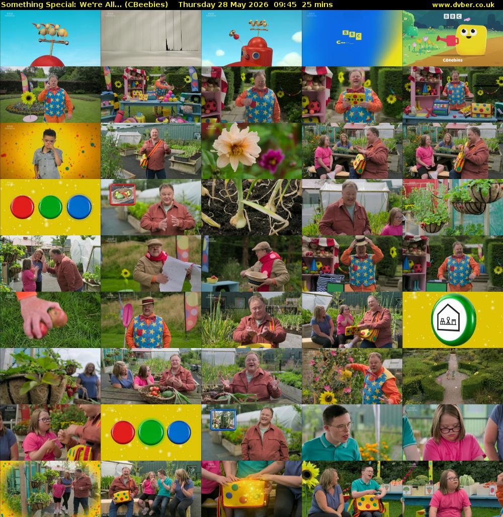 Something Special: We're All... (CBeebies) Thursday 28 May 2026 09:45 - 10:10