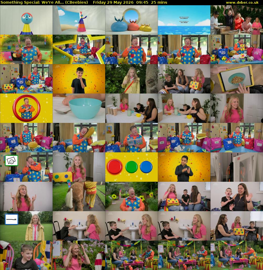 Something Special: We're All... (CBeebies) Friday 29 May 2026 09:45 - 10:10
