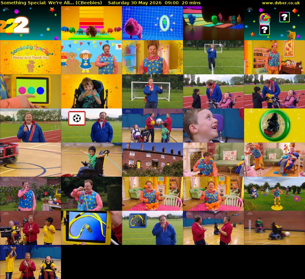 Something Special: We're All... (CBeebies) Saturday 30 May 2026 09:00 - 09:20