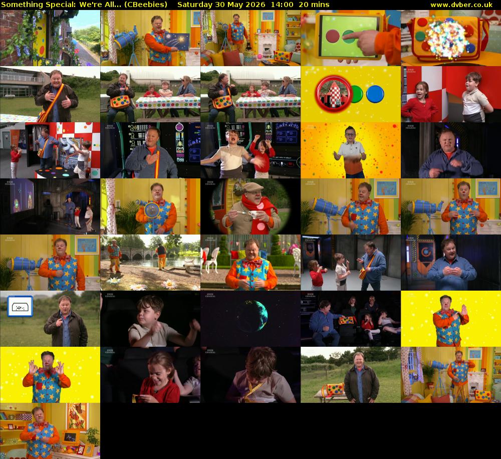 Something Special: We're All... (CBeebies) Saturday 30 May 2026 14:00 - 14:20
