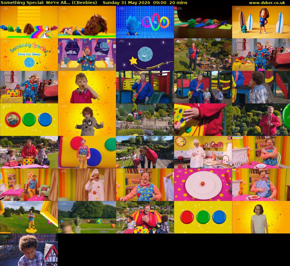 Something Special: We're All... (CBeebies) Sunday 31 May 2026 09:00 - 09:20