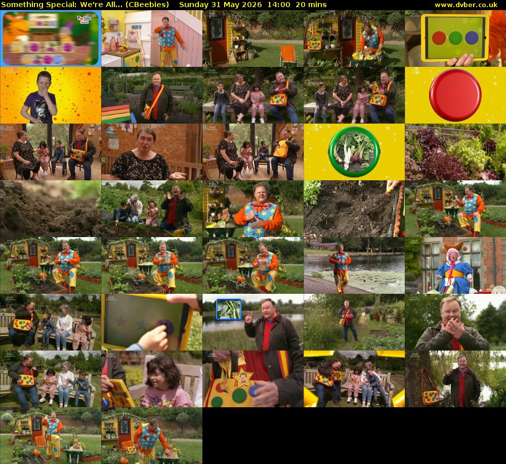 Something Special: We're All... (CBeebies) Sunday 31 May 2026 14:00 - 14:20