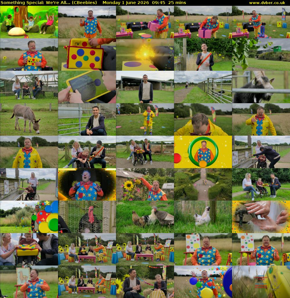 Something Special: We're All... (CBeebies) Monday 1 June 2026 09:45 - 10:10