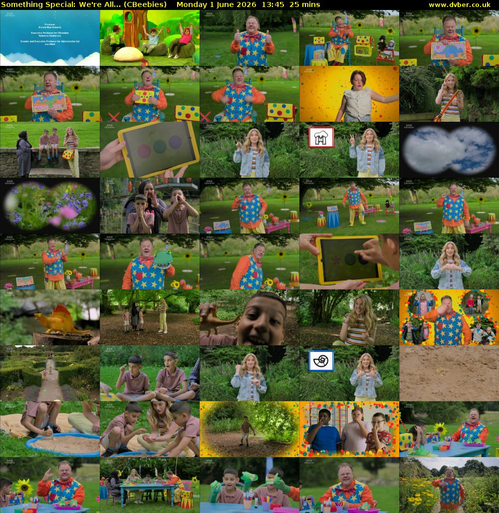 Something Special: We're All... (CBeebies) Monday 1 June 2026 13:45 - 14:10