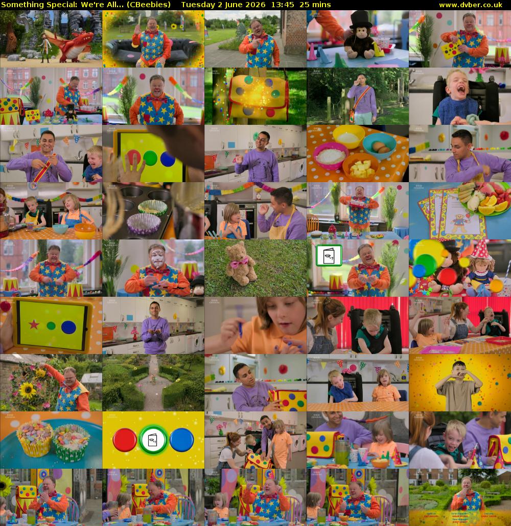 Something Special: We're All... (CBeebies) Tuesday 2 June 2026 13:45 - 14:10