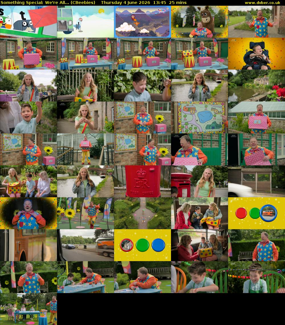 Something Special: We're All... (CBeebies) Thursday 4 June 2026 13:45 - 14:10