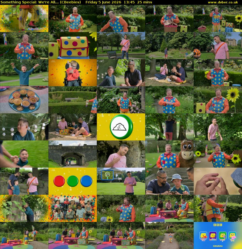 Something Special: We're All... (CBeebies) Friday 5 June 2026 13:45 - 14:10