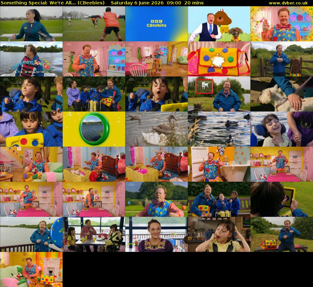 Something Special: We're All... (CBeebies) Saturday 6 June 2026 09:00 - 09:20