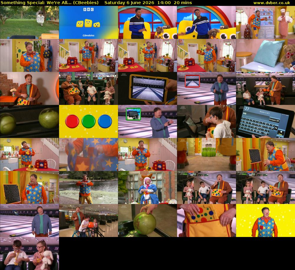 Something Special: We're All... (CBeebies) Saturday 6 June 2026 14:00 - 14:20