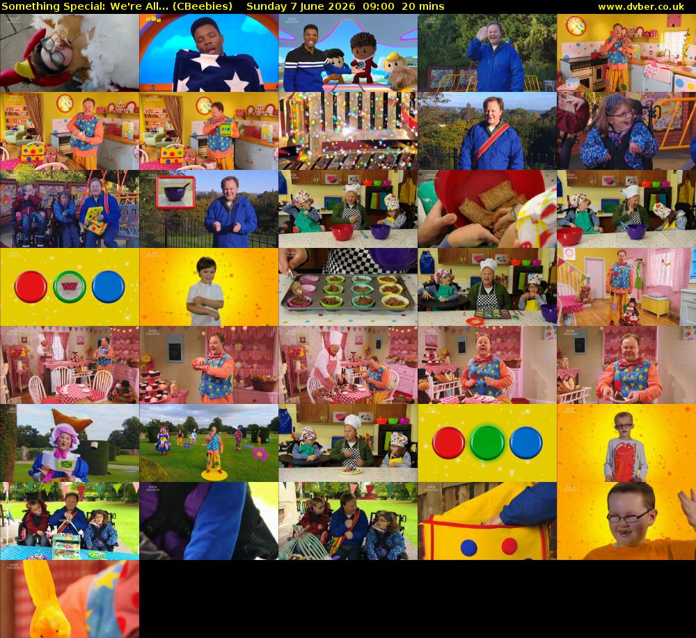 Something Special: We're All... (CBeebies) Sunday 7 June 2026 09:00 - 09:20
