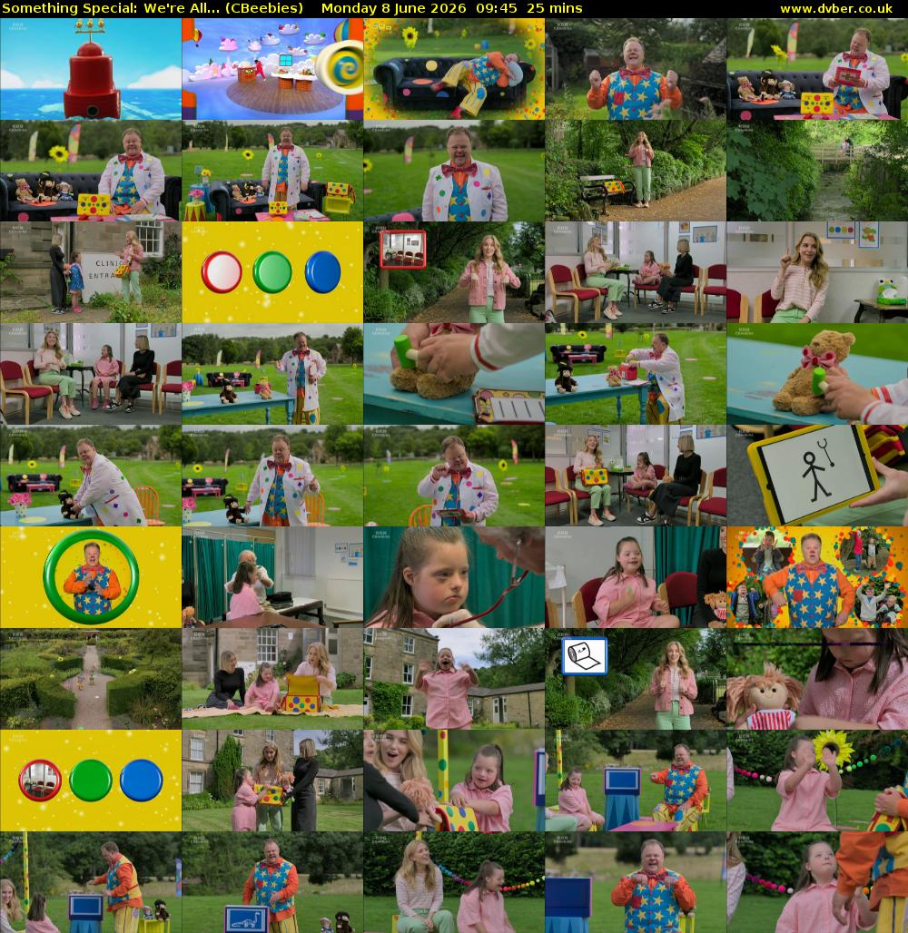 Something Special: We're All... (CBeebies) Monday 8 June 2026 09:45 - 10:10