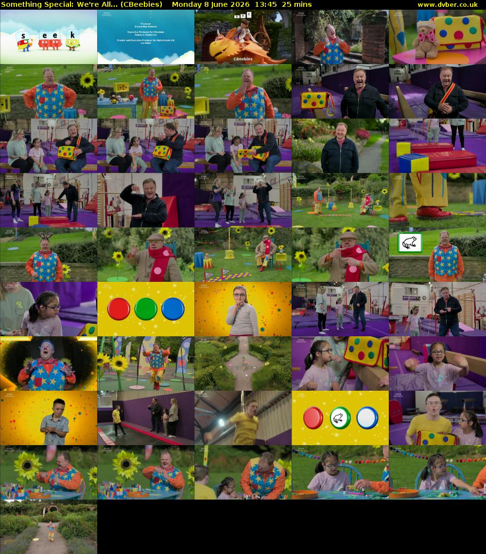 Something Special: We're All... (CBeebies) Monday 8 June 2026 13:45 - 14:10