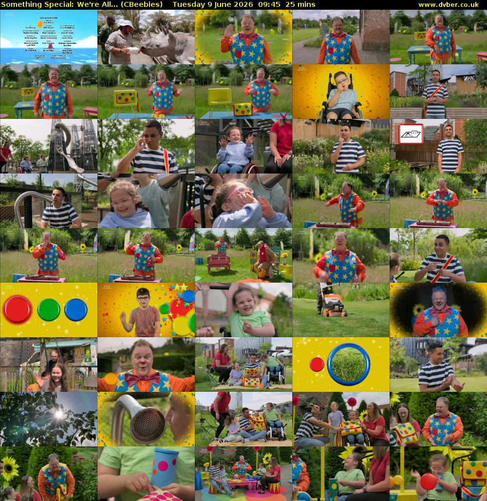 Something Special: We're All... (CBeebies) Tuesday 9 June 2026 09:45 - 10:10