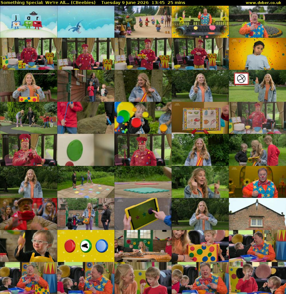 Something Special: We're All... (CBeebies) Tuesday 9 June 2026 13:45 - 14:10