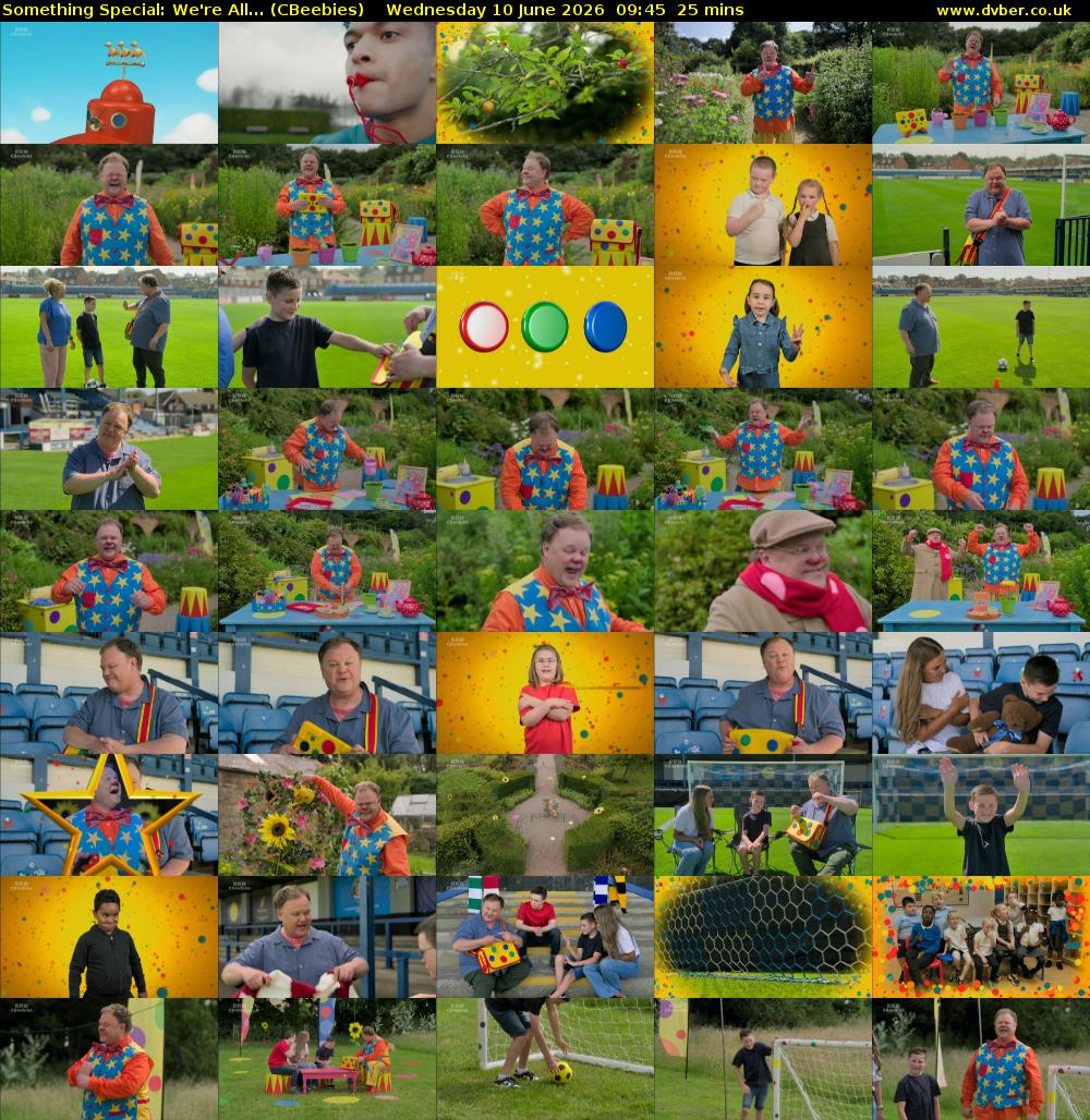 Something Special: We're All... (CBeebies) Wednesday 10 June 2026 09:45 - 10:10