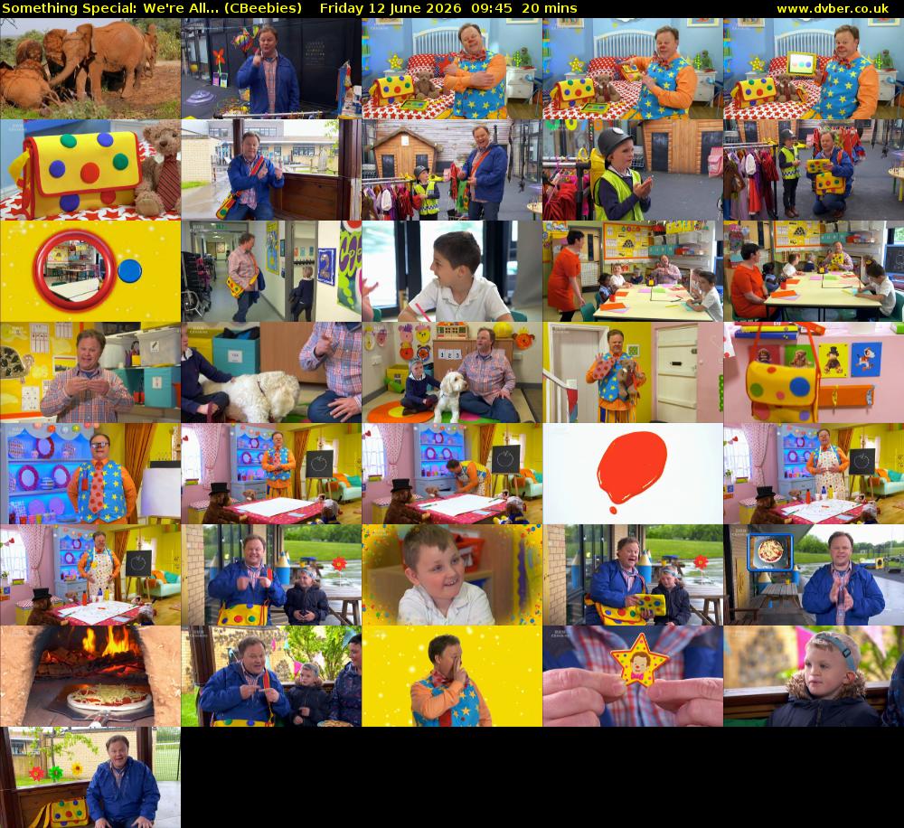 Something Special: We're All... (CBeebies) Friday 12 June 2026 09:45 - 10:05