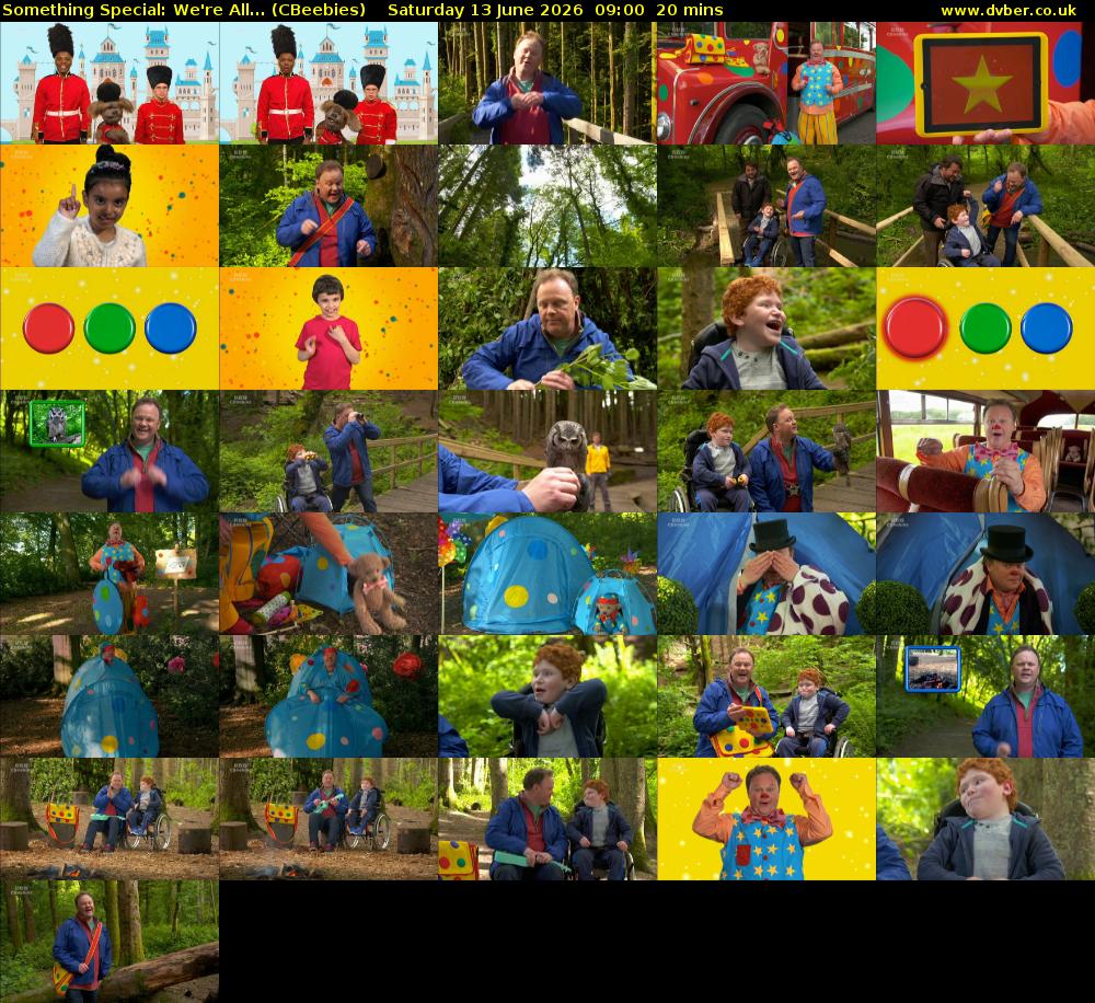 Something Special: We're All... (CBeebies) Saturday 13 June 2026 09:00 - 09:20