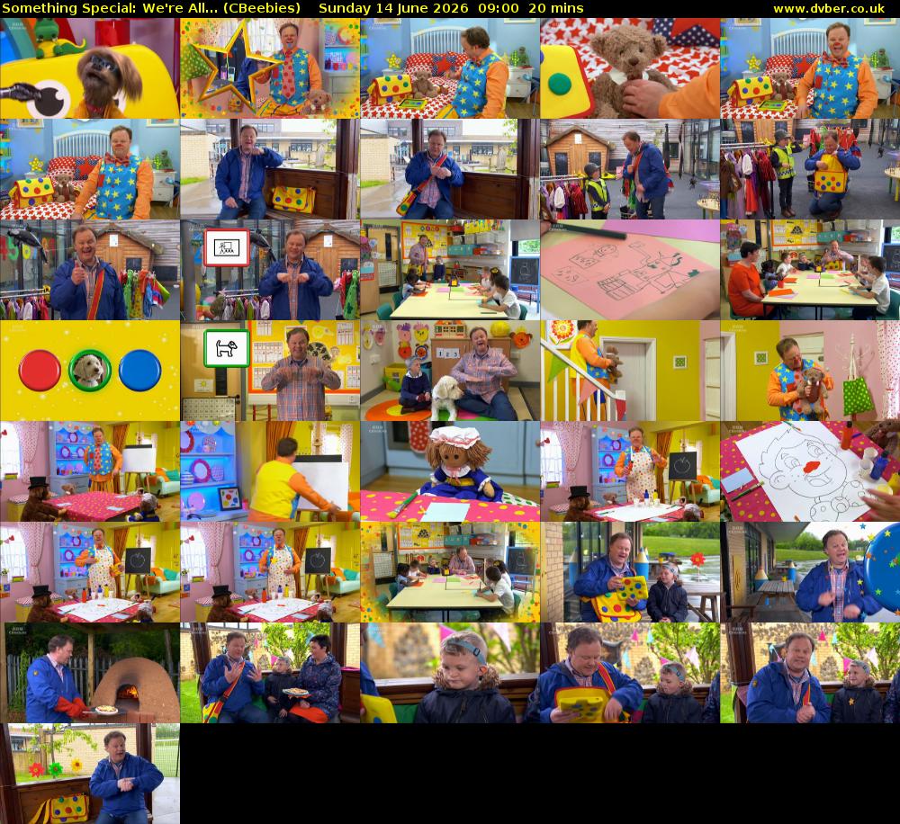 Something Special: We're All... (CBeebies) Sunday 14 June 2026 09:00 - 09:20
