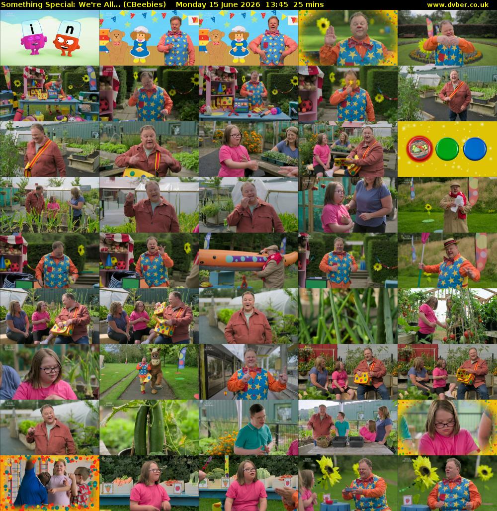 Something Special: We're All... (CBeebies) Monday 15 June 2026 13:45 - 14:10