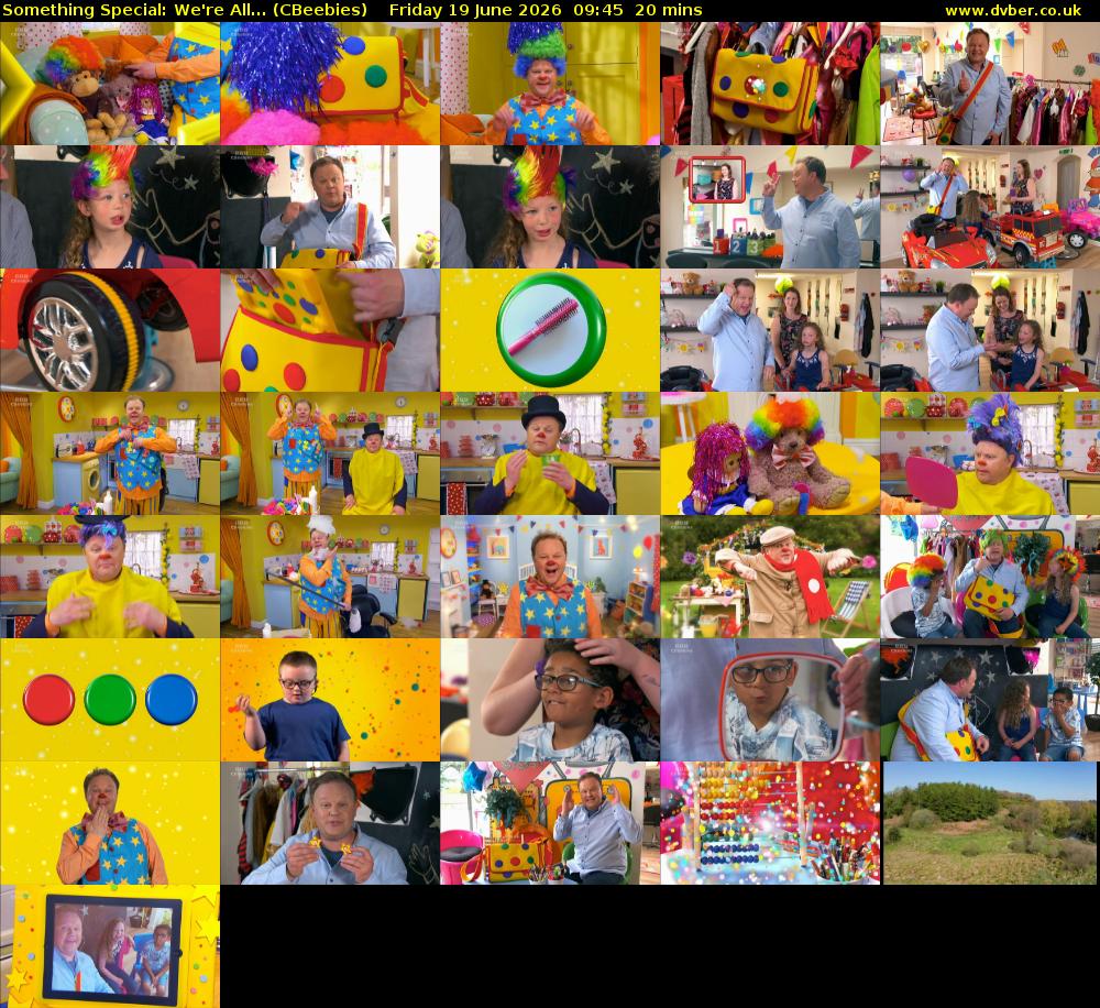 Something Special: We're All... (CBeebies) Friday 19 June 2026 09:45 - 10:05