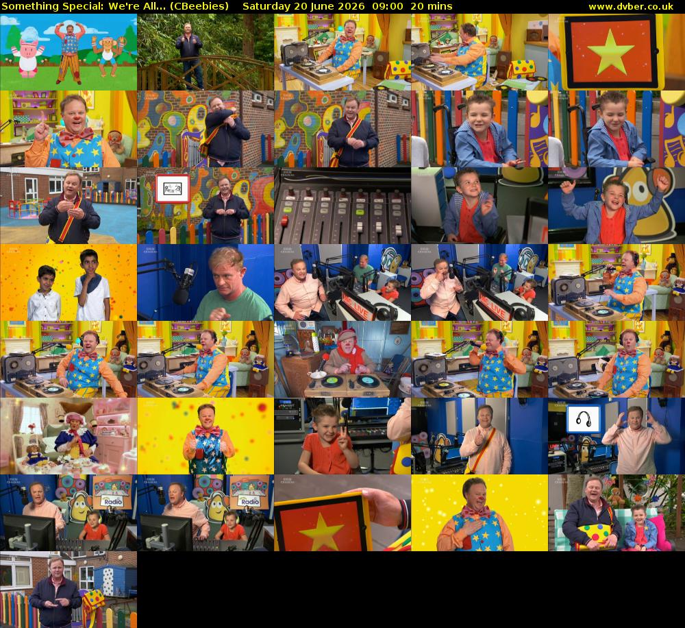 Something Special: We're All... (CBeebies) Saturday 20 June 2026 09:00 - 09:20