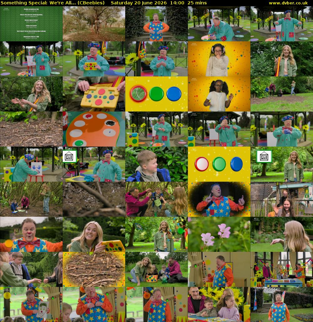 Something Special: We're All... (CBeebies) Saturday 20 June 2026 14:00 - 14:25