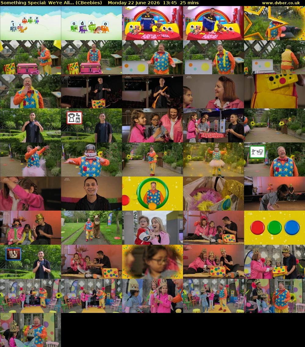 Something Special: We're All... (CBeebies) Monday 22 June 2026 13:45 - 14:10