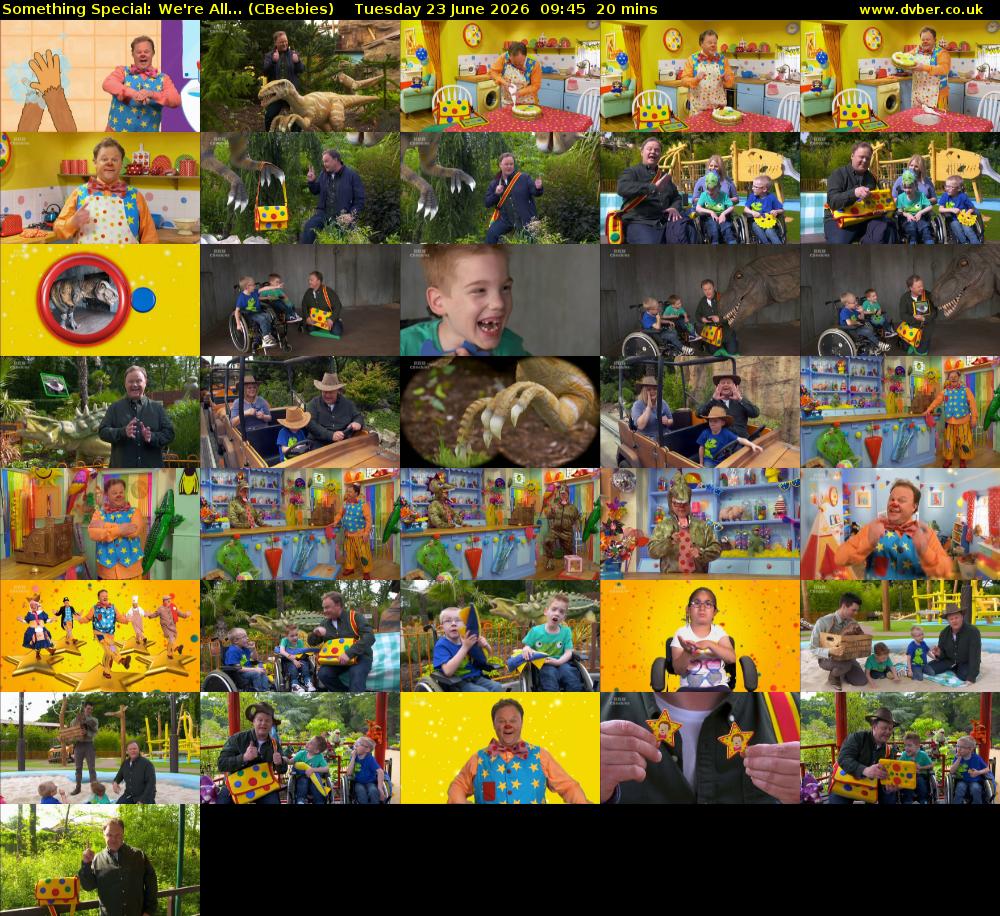 Something Special: We're All... (CBeebies) Tuesday 23 June 2026 09:45 - 10:05
