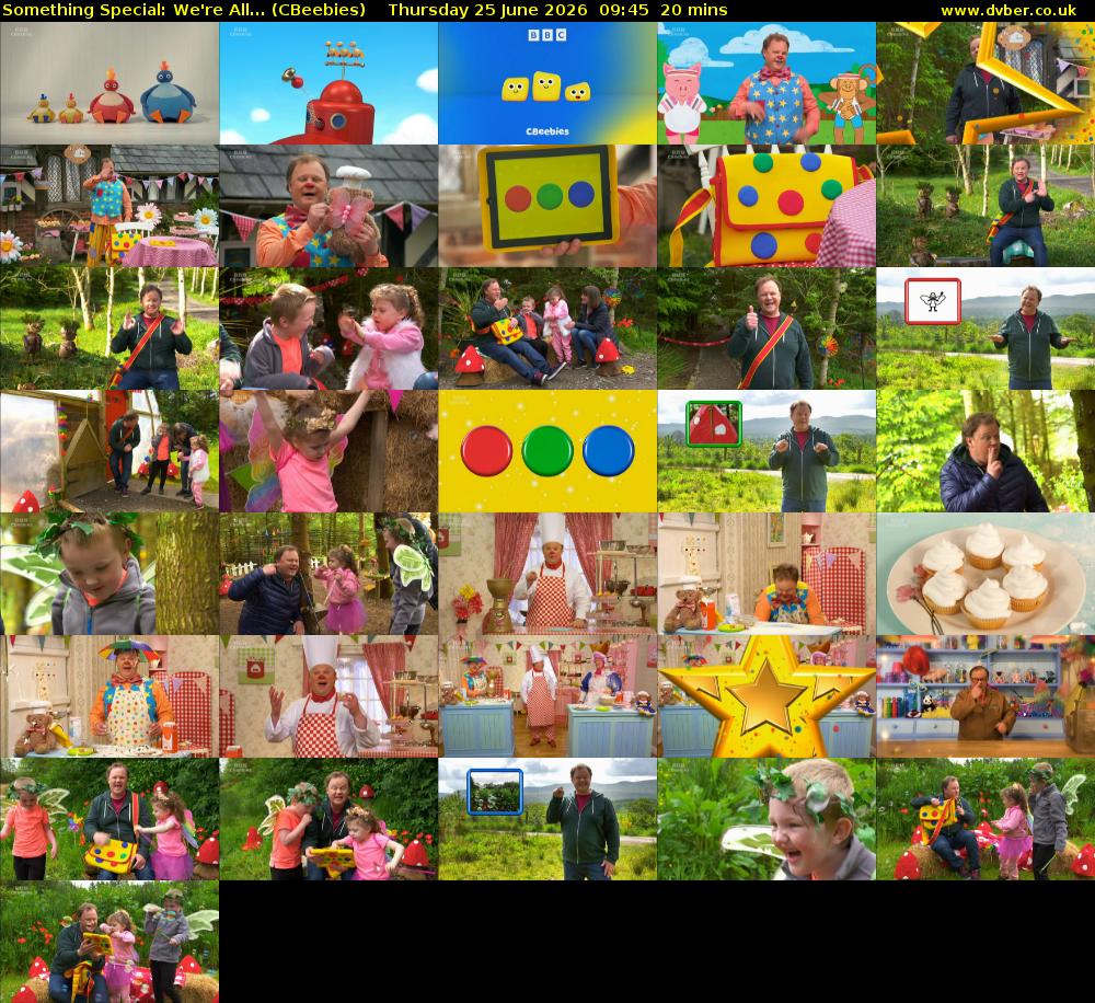 Something Special: We're All... (CBeebies) Thursday 25 June 2026 09:45 - 10:05