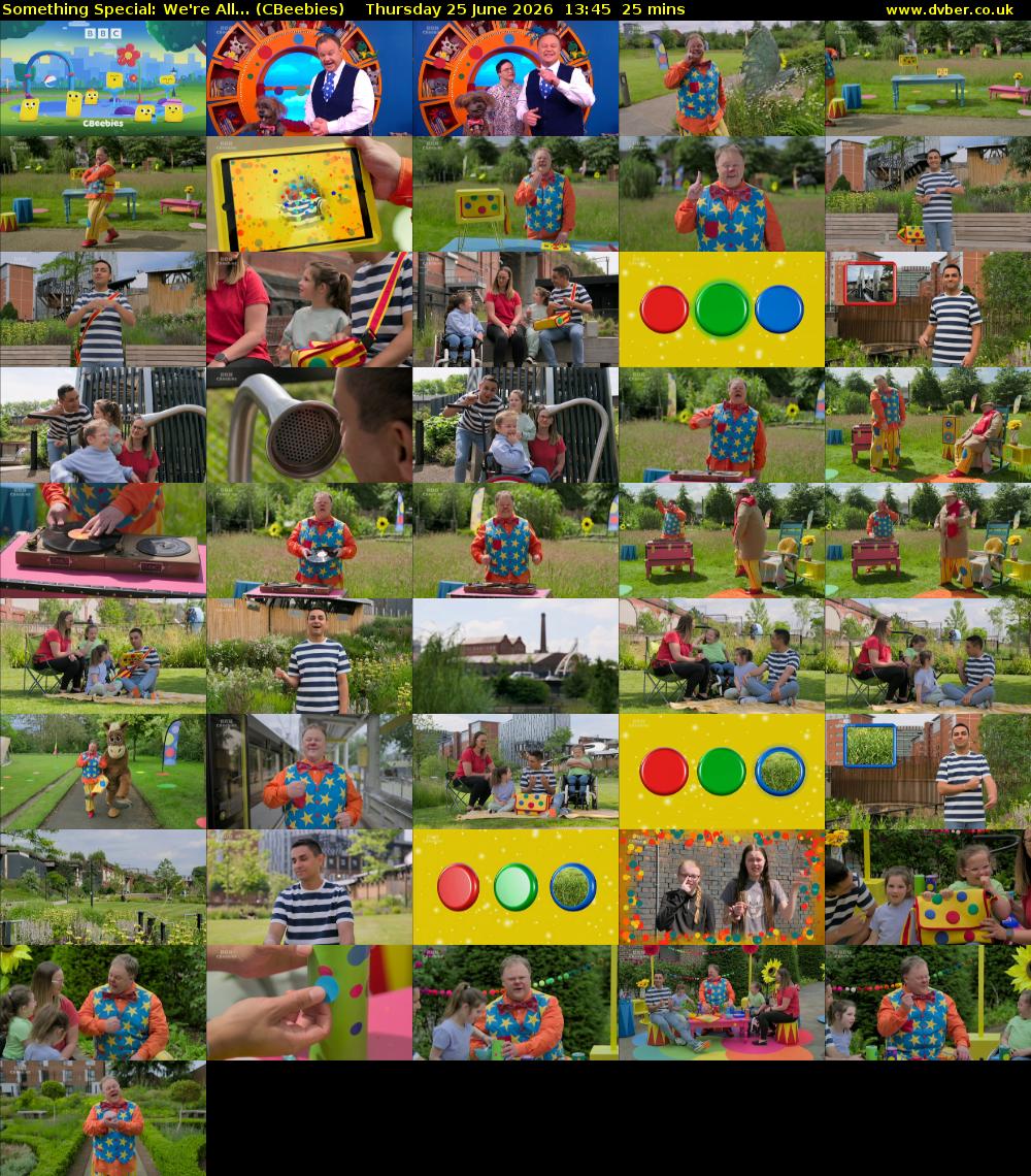 Something Special: We're All... (CBeebies) Thursday 25 June 2026 13:45 - 14:10