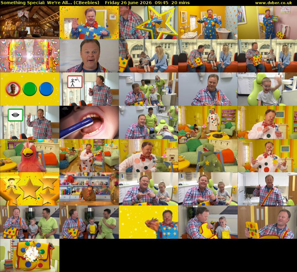 Something Special: We're All... (CBeebies) Friday 26 June 2026 09:45 - 10:05