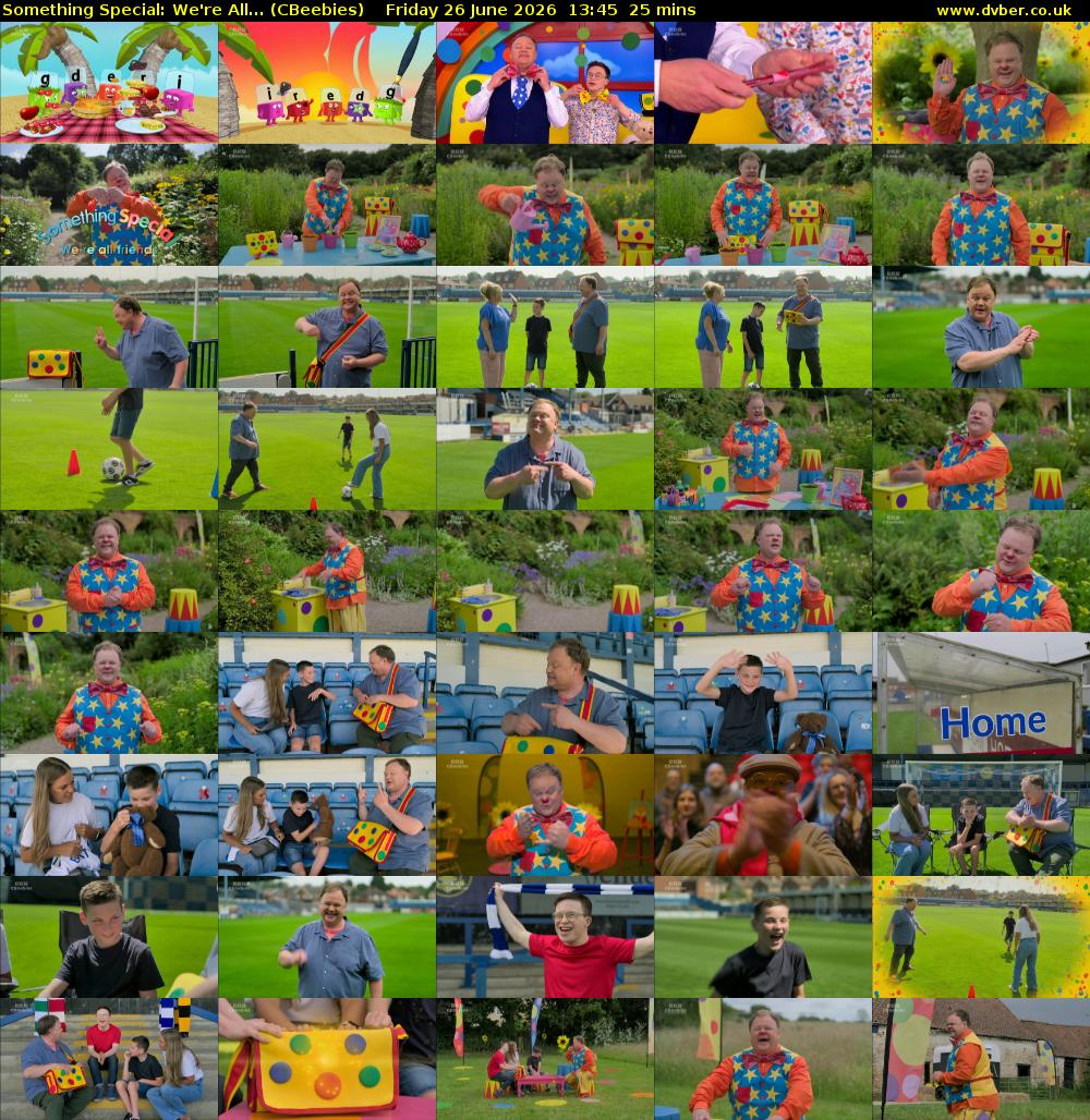 Something Special: We're All... (CBeebies) Friday 26 June 2026 13:45 - 14:10