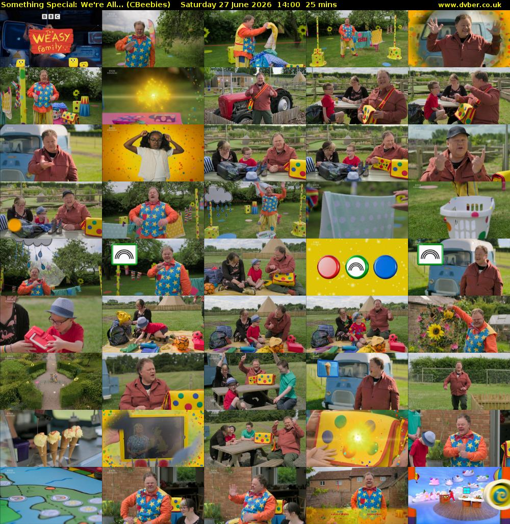 Something Special: We're All... (CBeebies) Saturday 27 June 2026 14:00 - 14:25