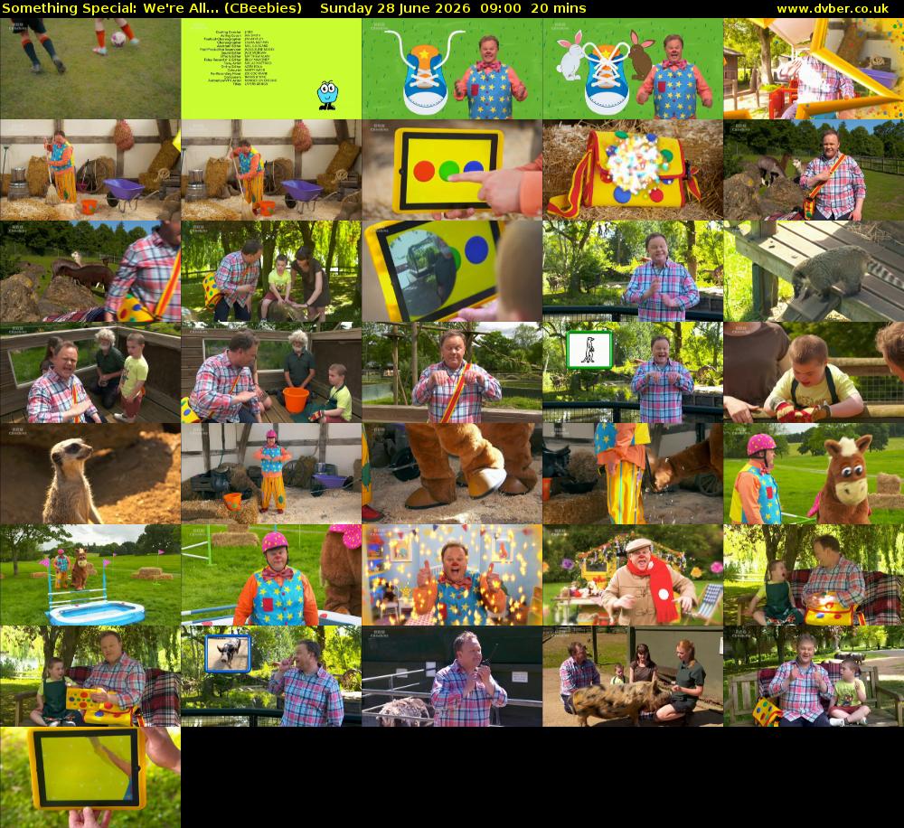 Something Special: We're All... (CBeebies) Sunday 28 June 2026 09:00 - 09:20