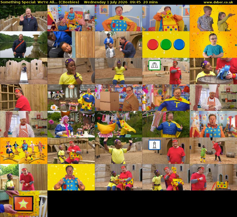 Something Special: We're All... (CBeebies) Wednesday 1 July 2026 09:45 - 10:05