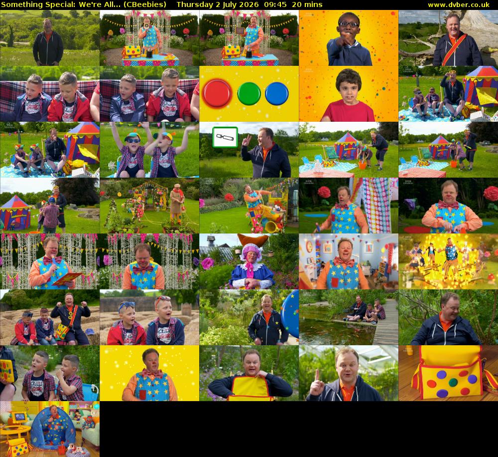 Something Special: We're All... (CBeebies) Thursday 2 July 2026 09:45 - 10:05