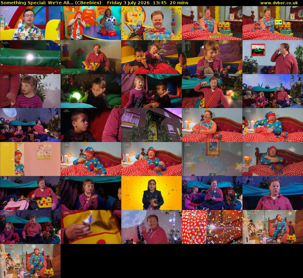 Something Special: We're All... (CBeebies) Friday 3 July 2026 13:45 - 14:05