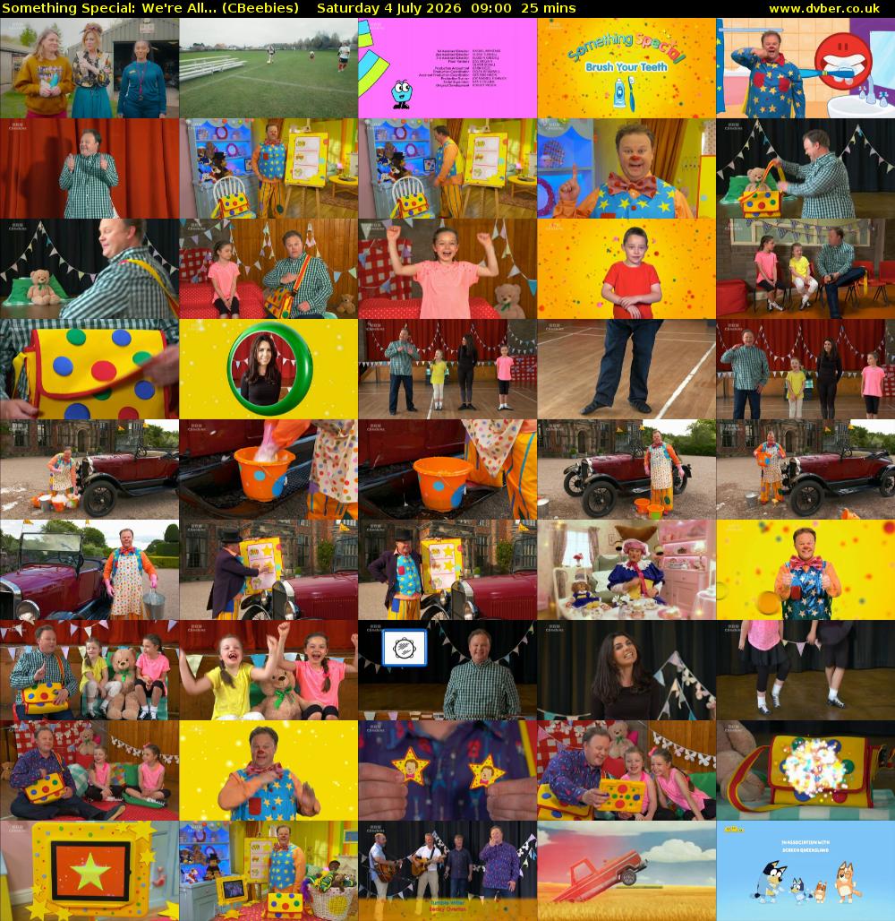 Something Special: We're All... (CBeebies) Saturday 4 July 2026 09:00 - 09:25