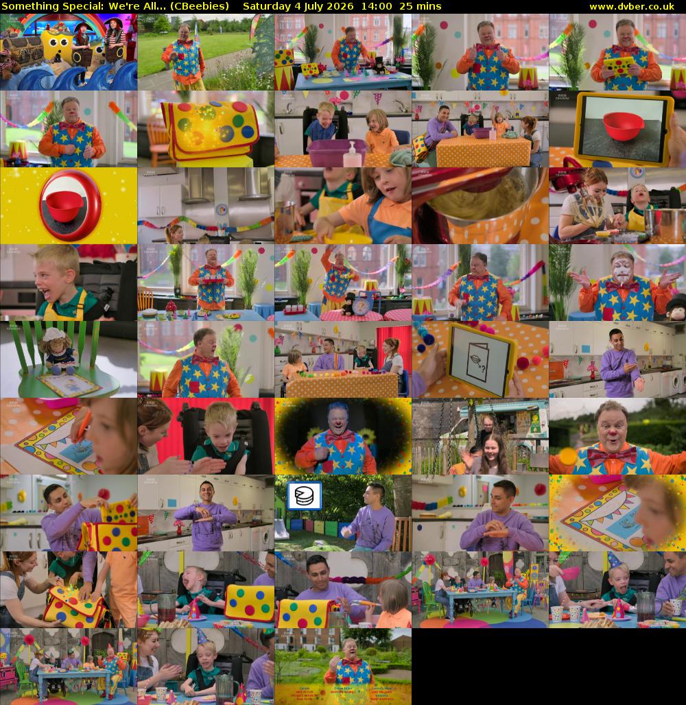 Something Special: We're All... (CBeebies) Saturday 4 July 2026 14:00 - 14:25