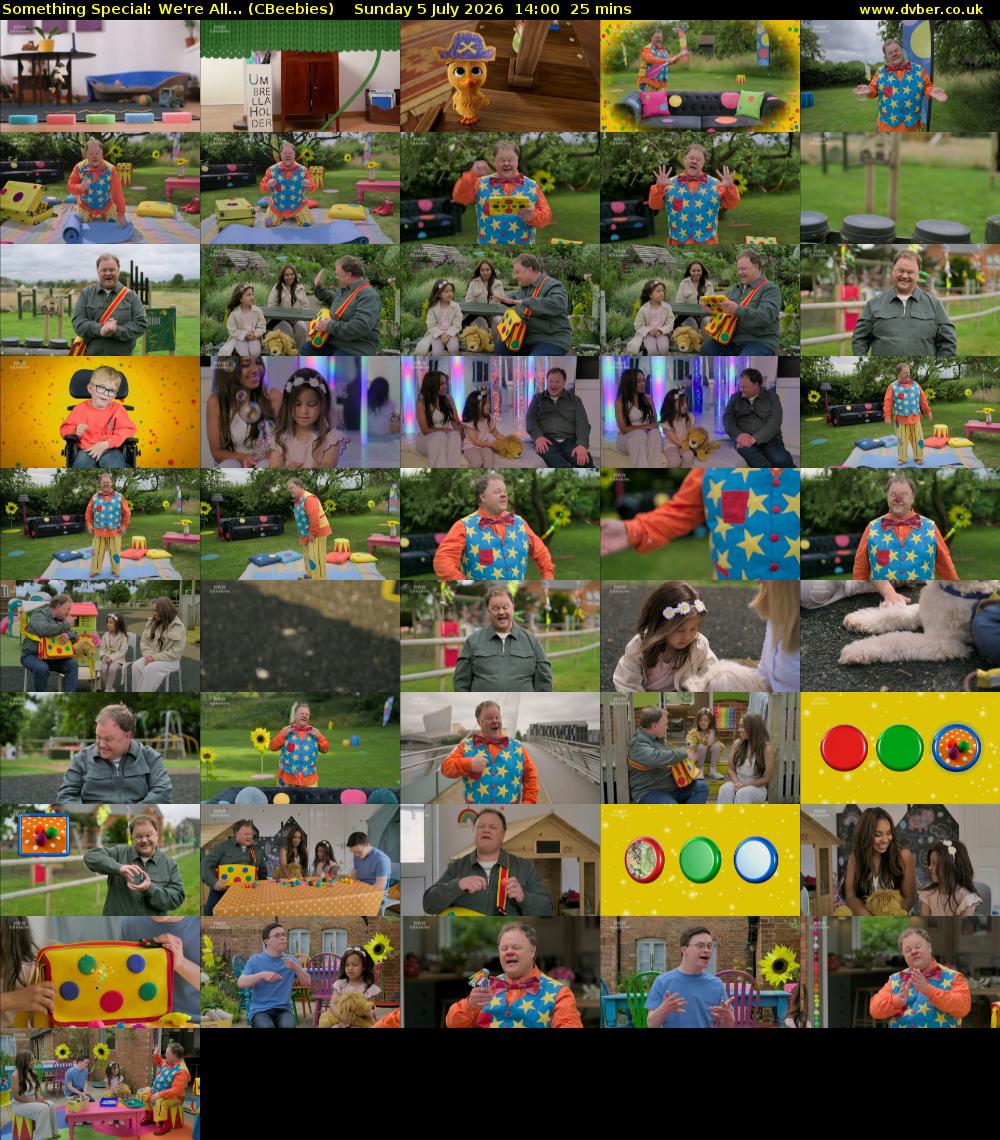 Something Special: We're All... (CBeebies) Sunday 5 July 2026 14:00 - 14:25