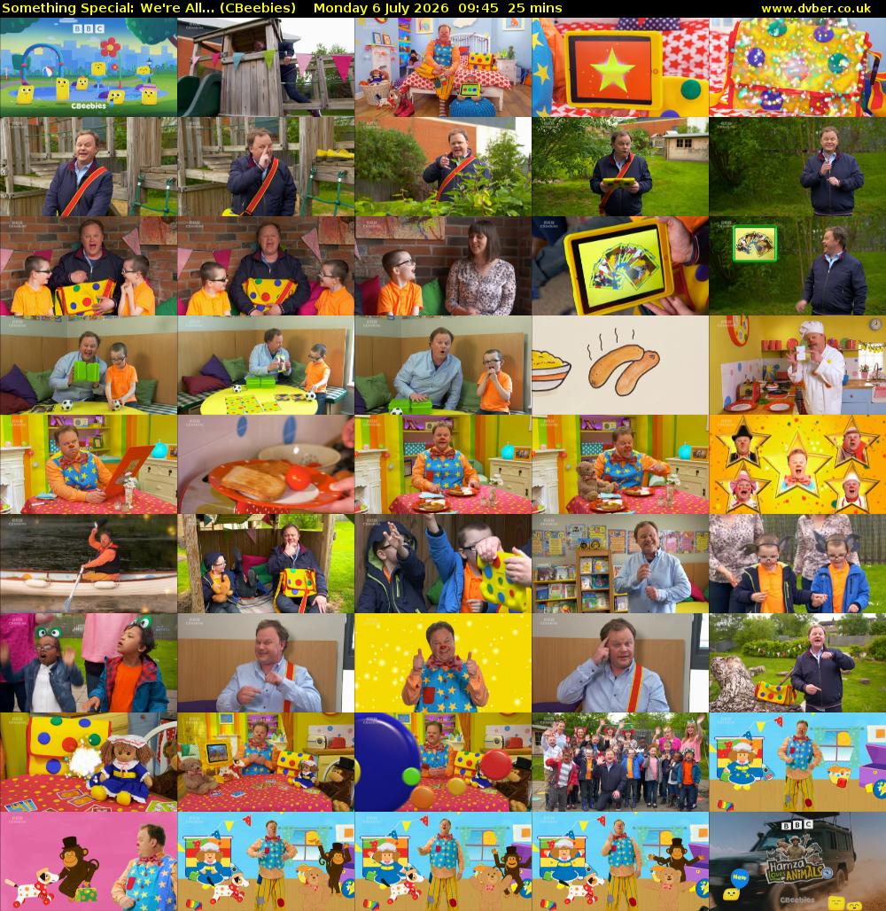 Something Special: We're All... (CBeebies) Monday 6 July 2026 09:45 - 10:10