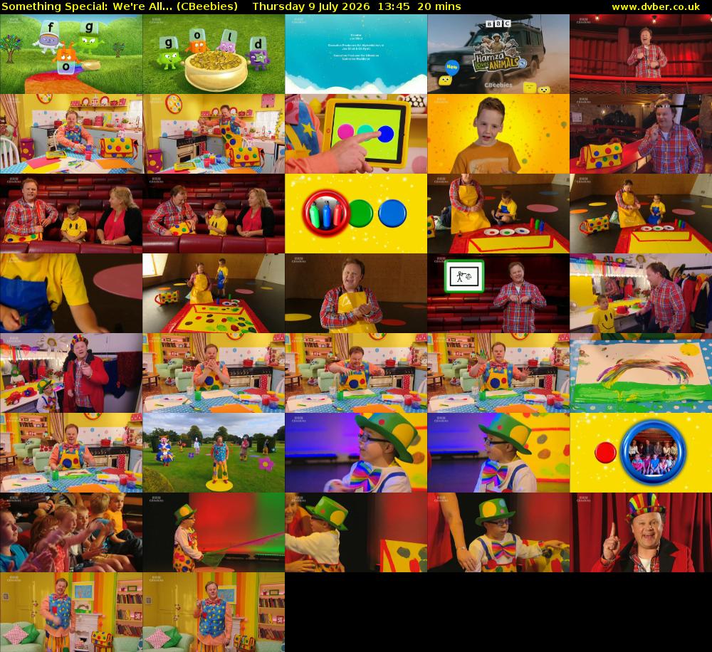 Something Special: We're All... (CBeebies) Thursday 9 July 2026 13:45 - 14:05