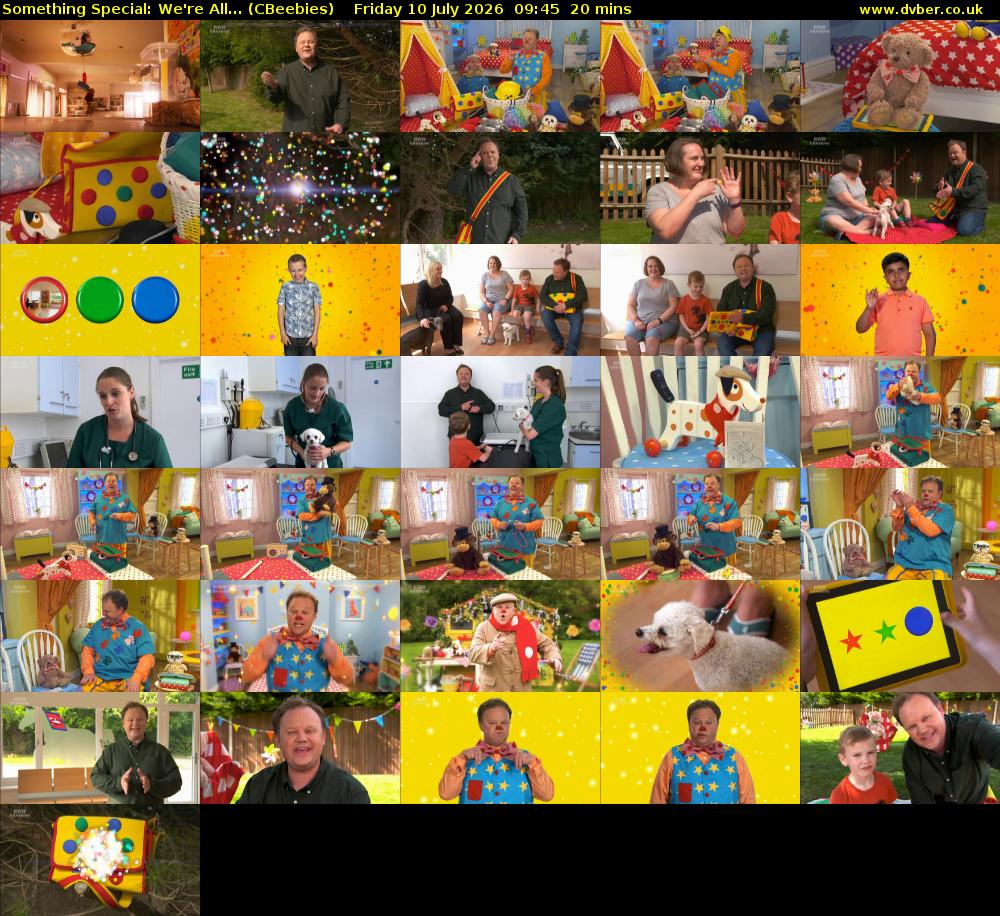 Something Special: We're All... (CBeebies) Friday 10 July 2026 09:45 - 10:05