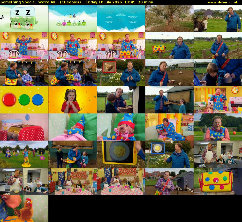 Something Special: We're All... (CBeebies) Friday 10 July 2026 13:45 - 14:05
