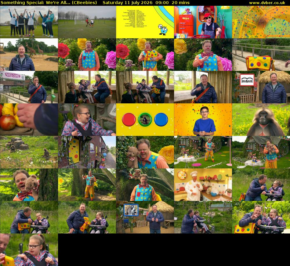 Something Special: We're All... (CBeebies) Saturday 11 July 2026 09:00 - 09:20